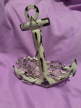 Distressed White Anchor Home Decor